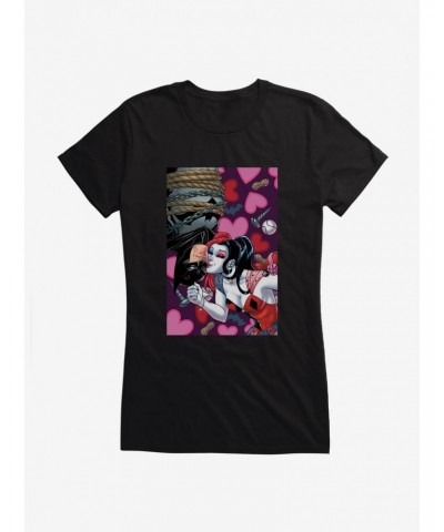 DC Comics Batman Harley Kissing Batman Girls T-Shirt $8.47 T-Shirts