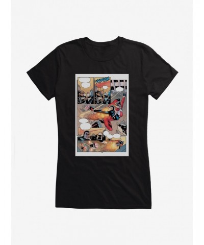 DC Comics Batman Harley Quinn In Action Comic Strip Girls T-Shirt $11.95 T-Shirts