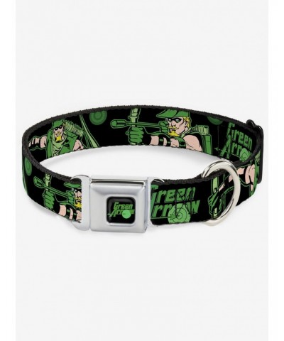 DC Comics Justice League Green Arrow Action Poses Seatbelt Buckle Dog Collar $8.72 Pet Collars