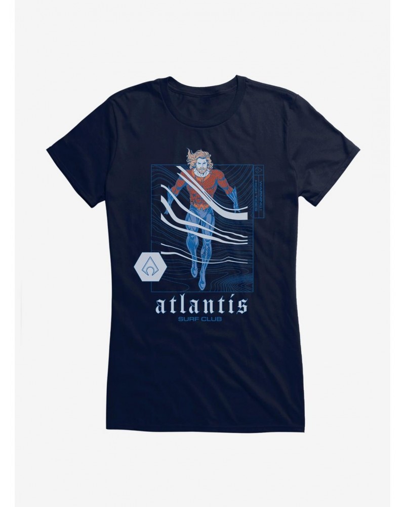 DC Comics Aquaman Classic Atlantis Surf Club Girls T-Shirt $7.72 T-Shirts