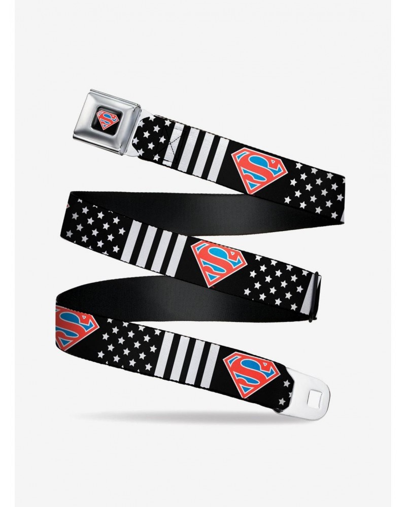 DC Comics Superman Shield Americana Stars Seatbelt Belt $12.20 Belts