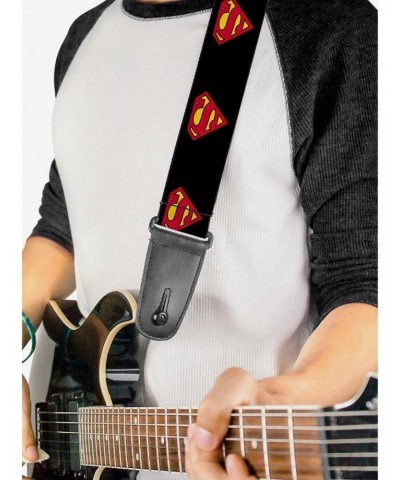 DC Comics Superman Shield Black Guitar Strap $10.46 Guitar Straps