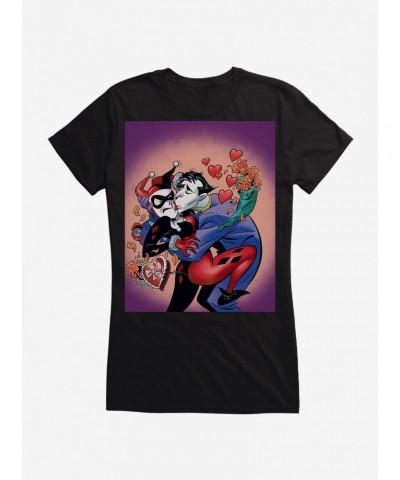 DC Comics Batman Harley Quinn The Joker Valentines Girls T-Shirt $10.96 T-Shirts