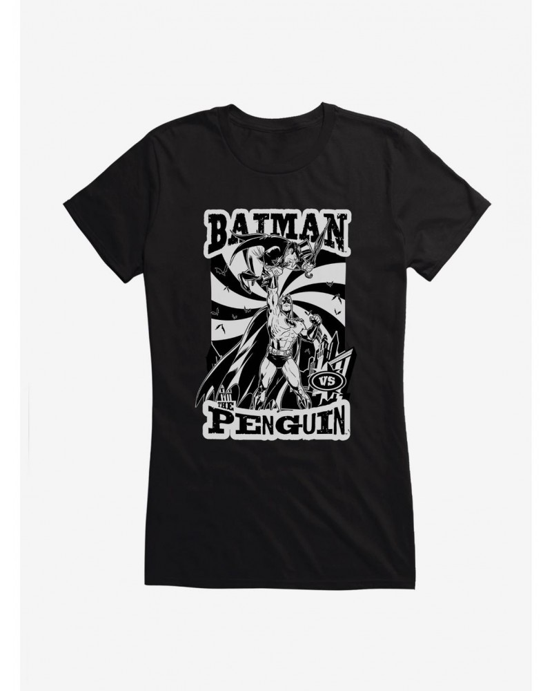 Batman The Penguin Vs Epic Battle Girls T-Shirt $11.21 T-Shirts