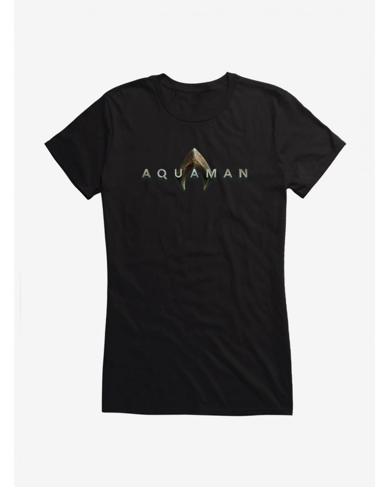 DC Comics Aquaman Title Script Girls T-Shirt $12.20 T-Shirts