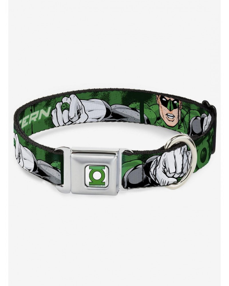 DC Comics Justice League Green Lantern Green Glow Seatbelt Buckle Dog Collar $9.71 Pet Collars
