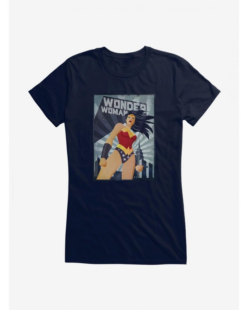 DC Comics Wonder Woman Over The City Girls T-Shirt $10.71 T-Shirts