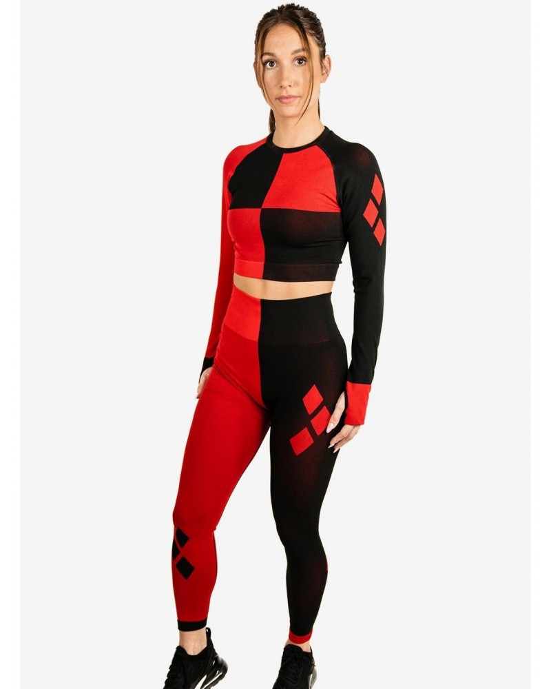 DC Comics Harley Quinn Active Athletic Leggings and Long Sleeve Top Set $17.51 Top Set