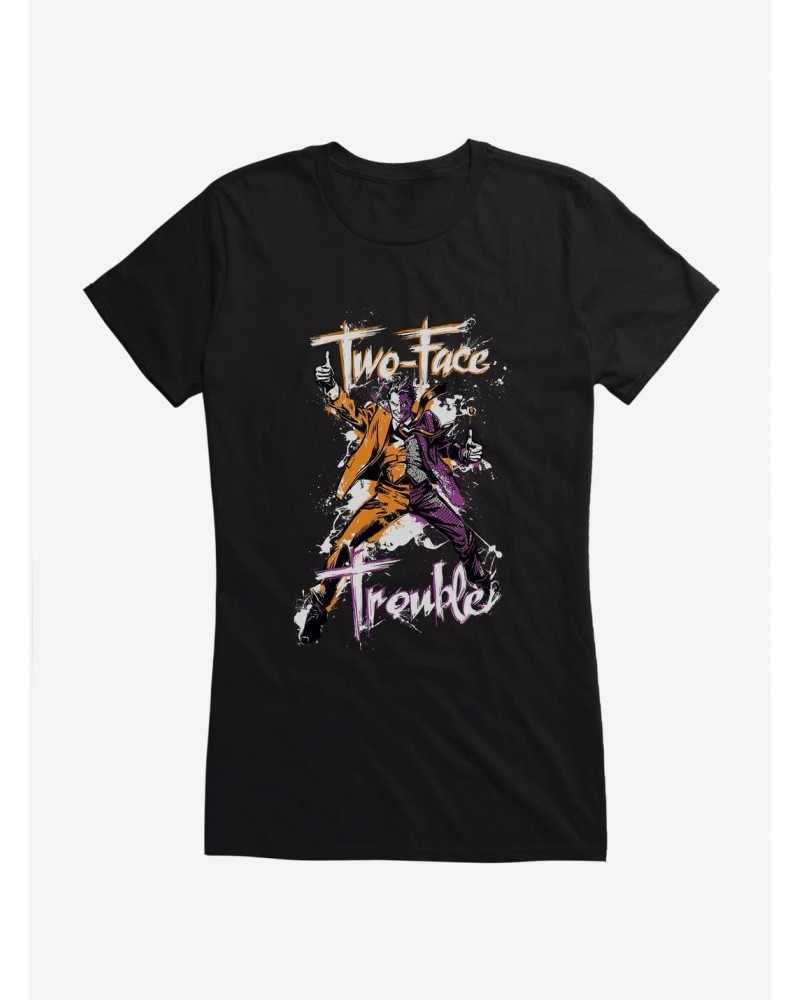 DC Comics Batman Two Face Trouble Girls T-Shirt $9.96 T-Shirts