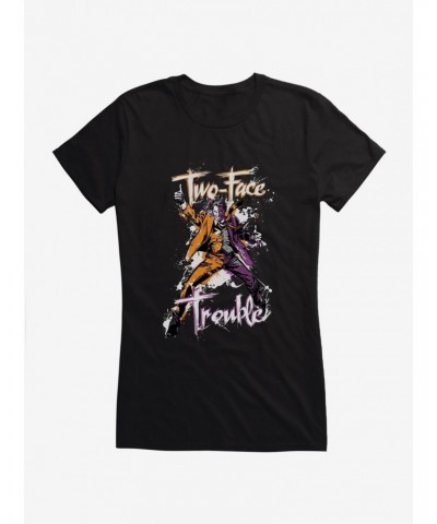 DC Comics Batman Two Face Trouble Girls T-Shirt $9.96 T-Shirts