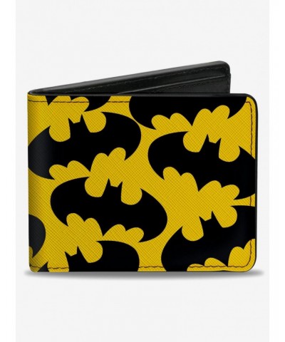 DC Comics Batman Bat Signal Scattered Yellow Black Bifold Wallet $8.78 Wallets