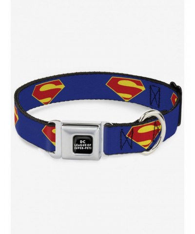 DC League Of Super-Pets Superman Shield Logo Seatbelt Buckle Dog Collar $10.96 Pet Collars