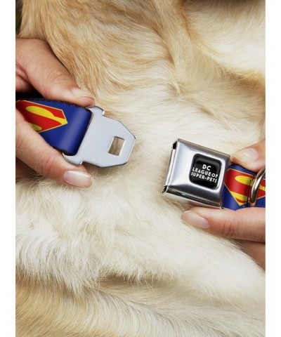 DC League Of Super-Pets Superman Shield Logo Seatbelt Buckle Dog Collar $10.96 Pet Collars