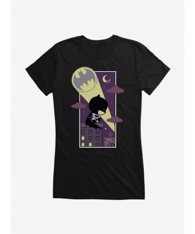 DC Comics Batman Chibi Bat Signal Girls T-Shirt $8.96 T-Shirts
