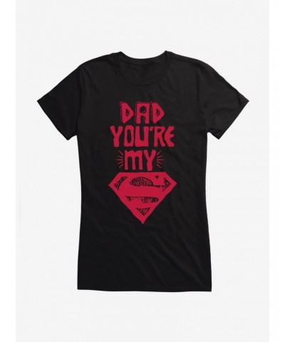 DC Comics Superman Dad Is My Hero Girls T-Shirt $10.46 T-Shirts