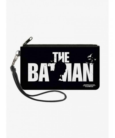 DC Comics The Batman Movie Batman Silhouette Title Canvas Zip Clutch Wallet $7.11 Wallets