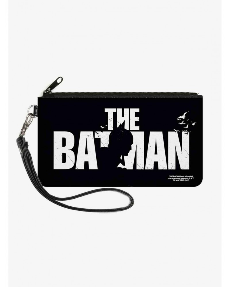 DC Comics The Batman Movie Batman Silhouette Title Canvas Zip Clutch Wallet $7.11 Wallets