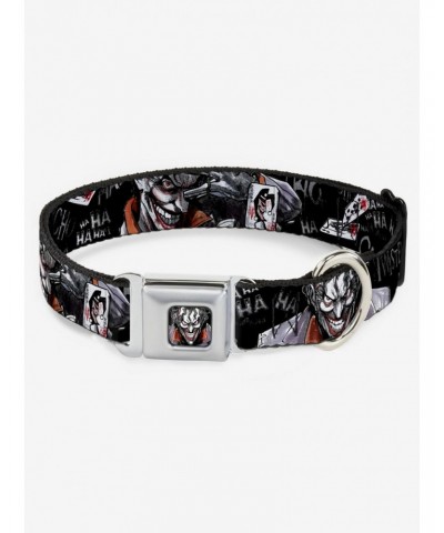 DC Comics The Joker Brilliantly Twisted Psycho Seatbelt Buckle Dog Collar $7.47 Pet Collars