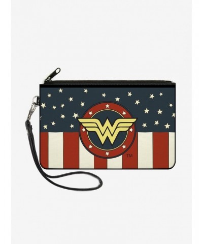 DC Comics Wonder Woman Logo Americana Wallet Canvas Zip Clutch $6.05 Clutches