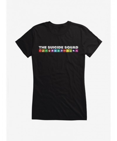 DC Comics The Suicide Squad Symbols One Line Girls T-Shirt $10.46 T-Shirts