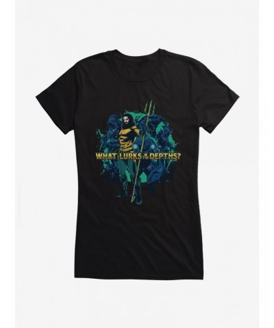 DC Comics Aquaman What Lurks In The Depths Girls T-Shirt $9.71 T-Shirts
