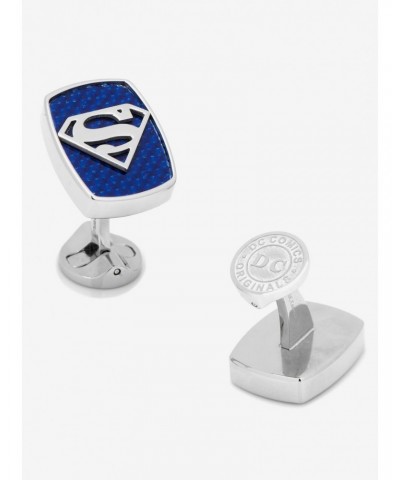 DC Comics Superman Stainless Steel Carbon Fiber Superman Cufflinks $74.21 Cufflinks