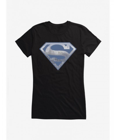 DC Comics Superman Metropolis Logo Silhouette Girls T-Shirt $10.46 T-Shirts