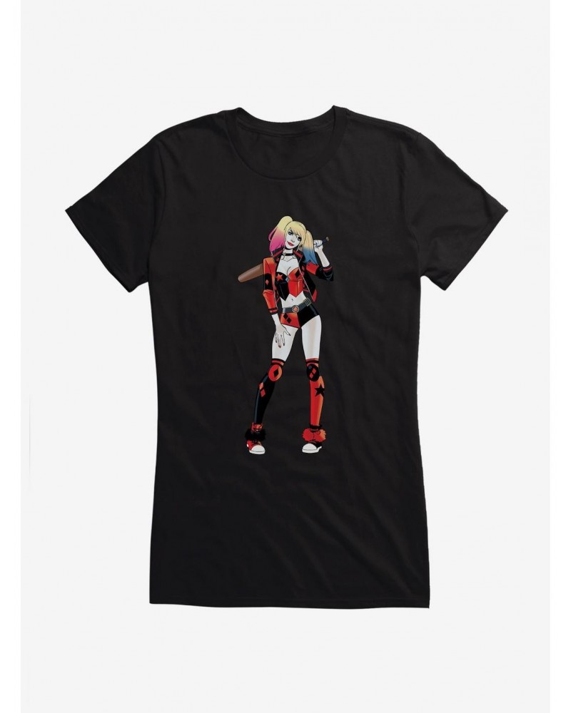 DC Comics Batman Harley Quinn Power Stance Girls T-Shirt $9.71 T-Shirts