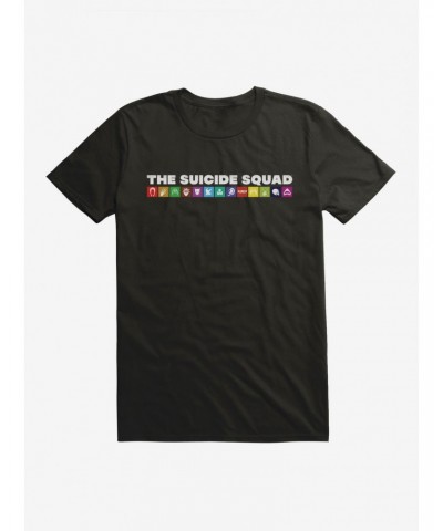 DC Comics The Suicide Squad Symbols One Line T-Shirt $8.37 T-Shirts