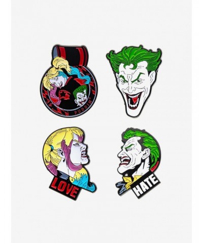 DC Comics Joker and Harley Quinn Face Enamel Pin Set $12.45 Pin Set