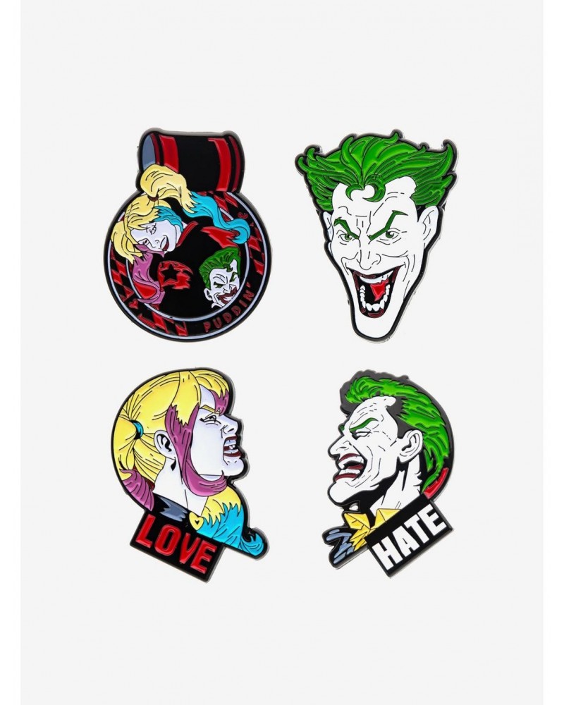 DC Comics Joker and Harley Quinn Face Enamel Pin Set $12.45 Pin Set