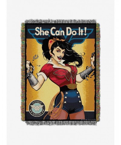 DC Comics Wonder Woman She Can Tapestry Throw $17.18 Throws