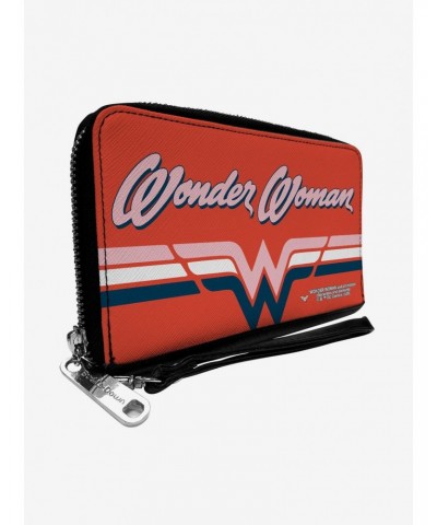 DC Comics Wonder Woman Logo with Striping Zip Around Rectangle Wallet $13.91 Wallets