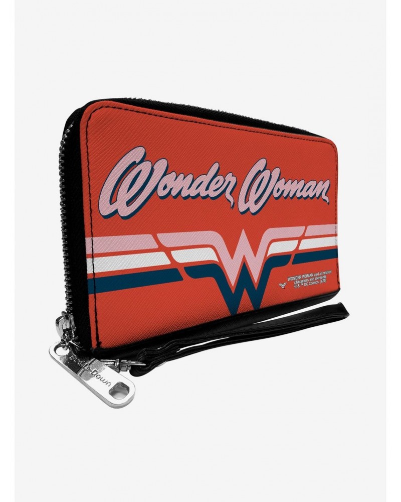 DC Comics Wonder Woman Logo with Striping Zip Around Rectangle Wallet $13.91 Wallets