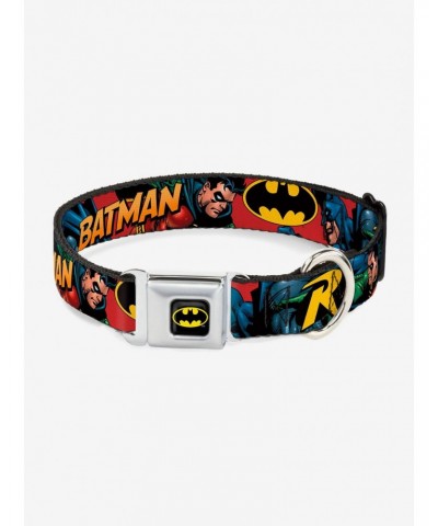 DC Comics Justice League Batman Robin In Action Text Seatbelt Buckle Pet Collar $9.46 Pet Collars