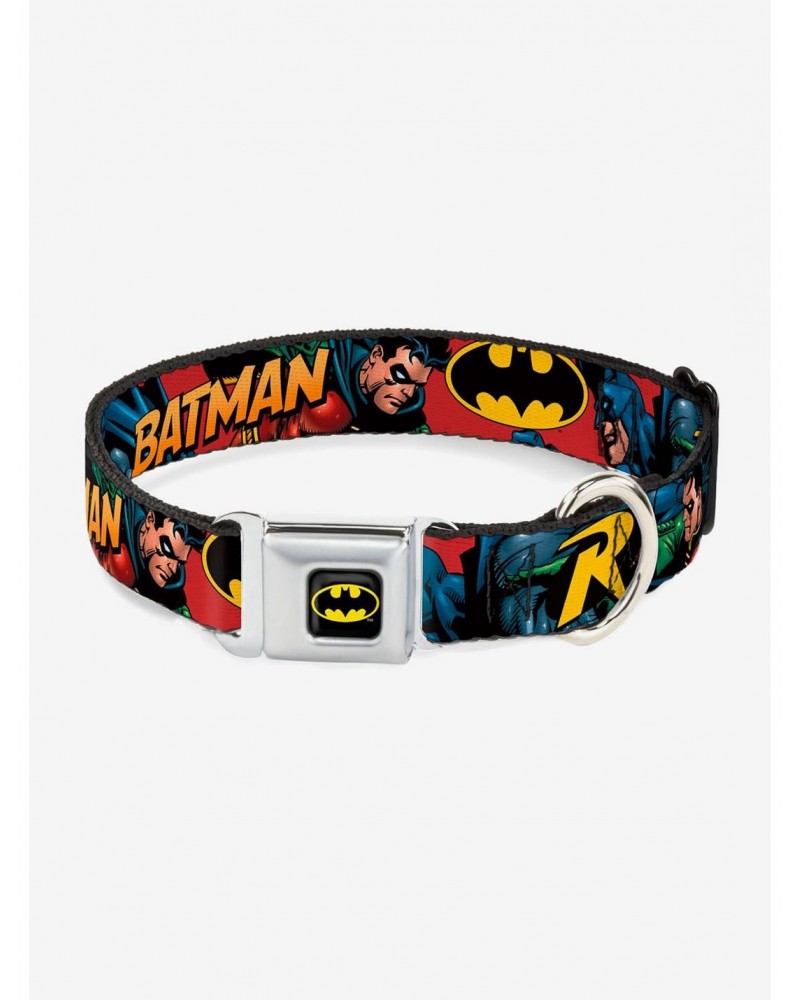 DC Comics Justice League Batman Robin In Action Text Seatbelt Buckle Pet Collar $9.46 Pet Collars