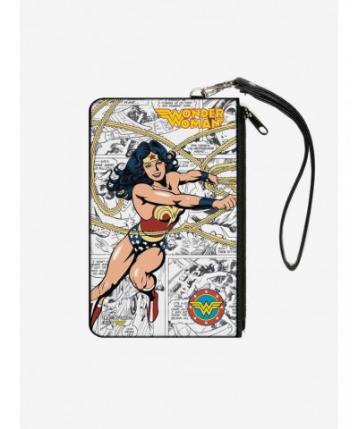 DC Comics Wonder Woman Lasso Action Pose Logo Comic Scenes Wallet Canvas Zip Clutch $7.75 Clutches