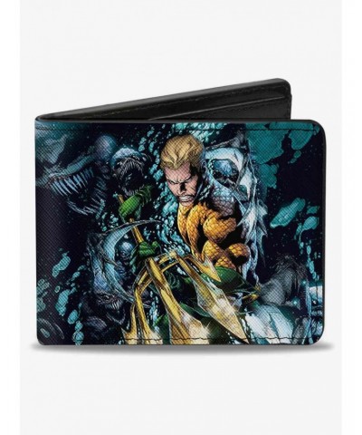 DC Comics Aquaman New 52 The Trench Underwater Comic Book Cover Pose Bifold Wallet $7.52 Wallets