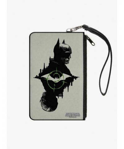 DC Comics The Batman Movie Batman and Riddler Poses and Logos Cityscape Canvas Zip Clutch Wallet $8.15 Wallets