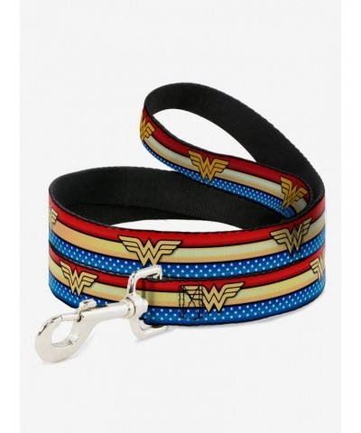 DC Comics Wonder Woman Logo Striped Stars Dog Leash $7.33 Leashes