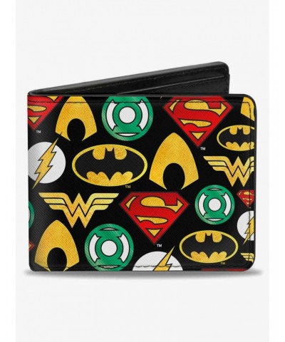 DC Comics Justice League 6 Superhero Logos Collage Bifold Wallet $8.15 Wallets