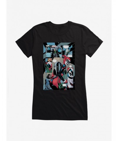 DC Comics Batman Harley Quinn Tricked You Comic Strip Girls T-Shirt $10.46 T-Shirts