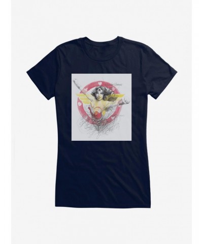 DC Comics Wonder Woman Shield Drawing Girls T-Shirt $7.72 T-Shirts