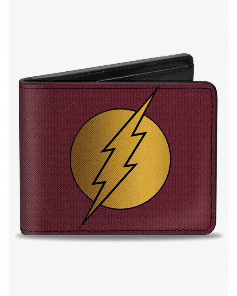 DC Comics Flash Logo12 Mesh Lattice Burgundy Bifold Wallet $9.20 Wallets