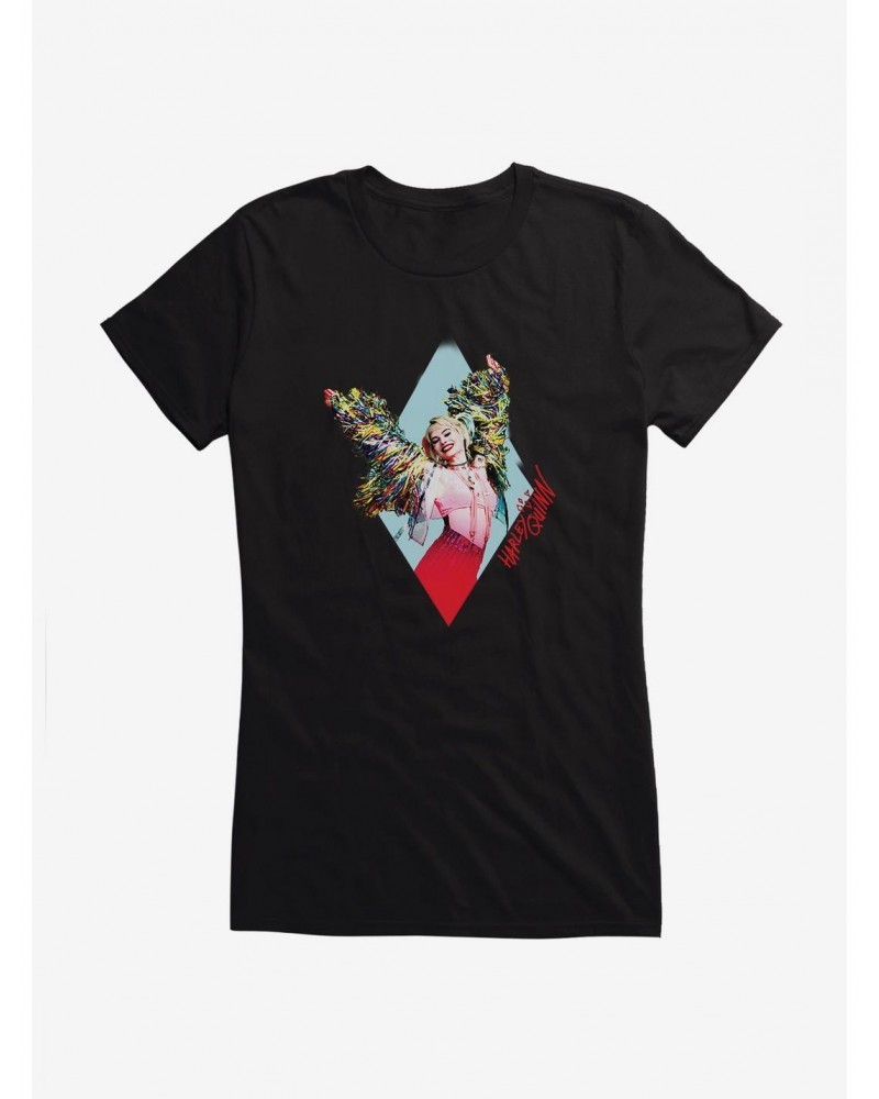 DC Comics Birds Of Prey Harley Quinn Diamond Pose Girls T-Shirt $12.20 T-Shirts