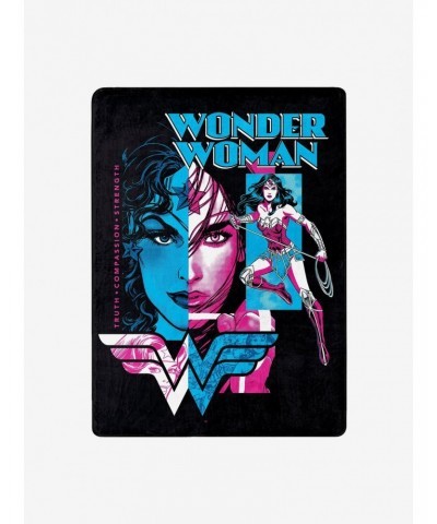 DC Comics Wonder Woman Truth Compassion Strenght Silk Touch Throw $14.31 Throws