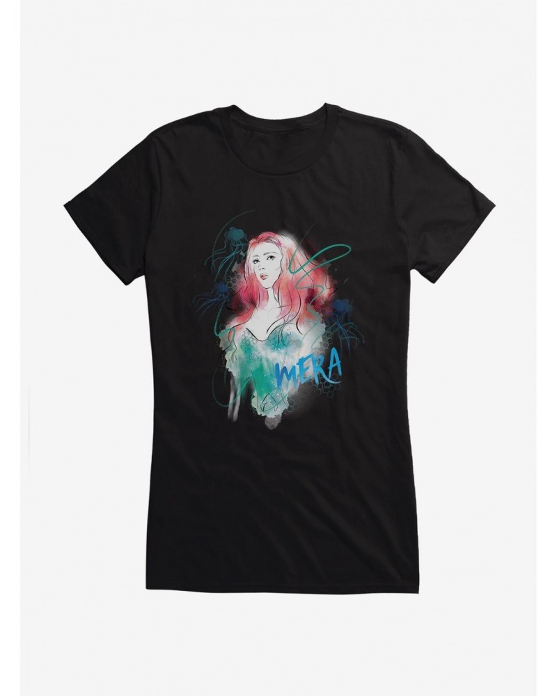 DC Comics Aquaman Mera Watercolor Girls T-Shirt $8.72 T-Shirts